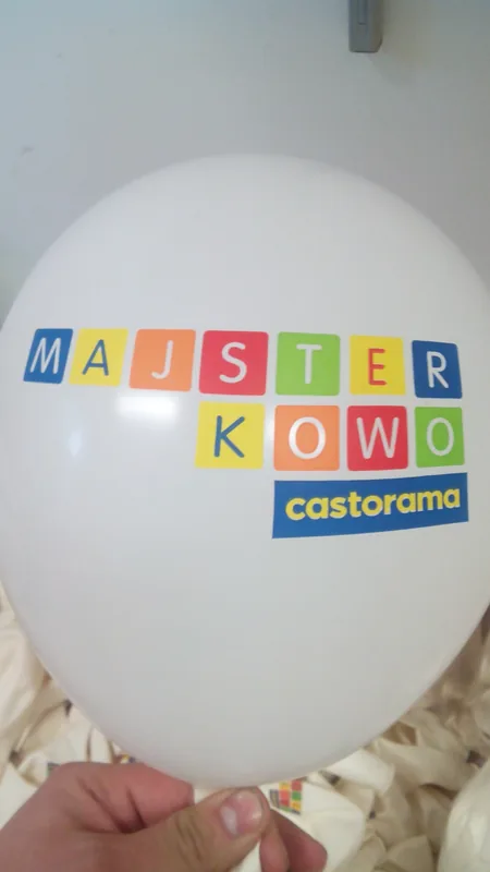Balon reklamowy Castorama Majsterkowo z kolorowym nadrukiem